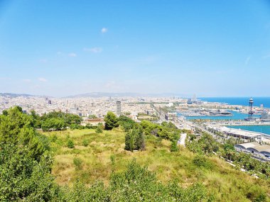 Barcelona, İspanya - 14 Ağustos 2012: Bacelona Panoramik Görünümü, İspanya