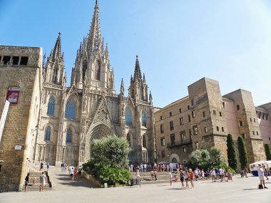 Barselona, İspanya - 14 Ağustos 2012: Barcelona Katedrali