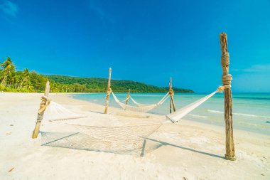 Hamak güzel doğa tropikal plaj ve deniz cocon ile
