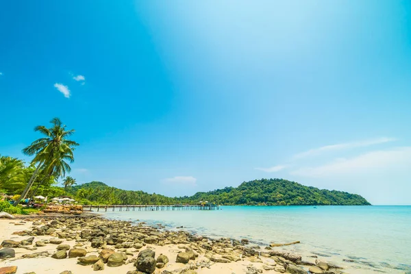 Vacker Tropisk Strand Och Hav Med Kokospalm Paradisön För Resor — Stockfoto