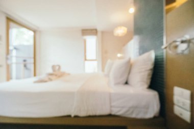 Soyut bulanıklık ve ufuk yatak odası iç otelin arka planı için