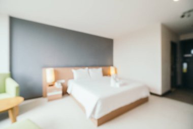 Soyut bulanıklık ve ufuk yatak odası iç otelin arka planı için