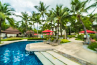 Soyut bulanıklık ve yüzme havuzu seyahat ve tatil için otel ve tatil arka planda defocused
