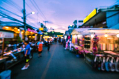 Hua hin gece Pazar sokak için arka plan bulanıklık