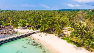 Güzel tropikal deniz ve plaj manzara seyahat - tatil tatil kavramı ile havadan görünümü