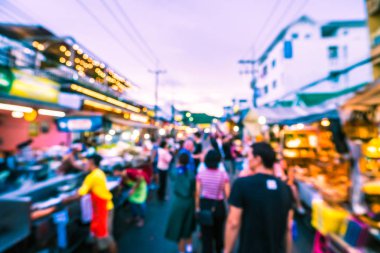 Hua hin gece Pazar sokak için arka plan bulanıklık