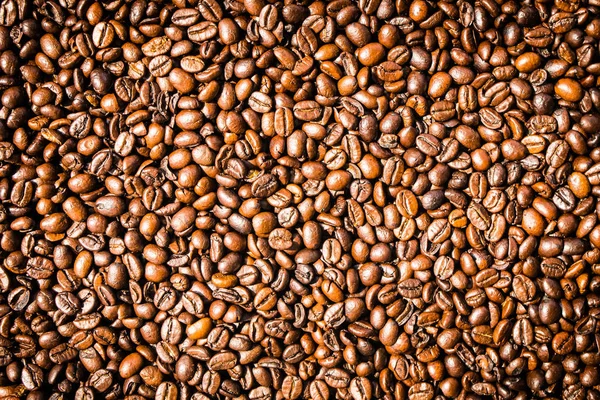 Brown Coffee Beans Textures Surface Background Copy Space Tex — Stock Photo, Image