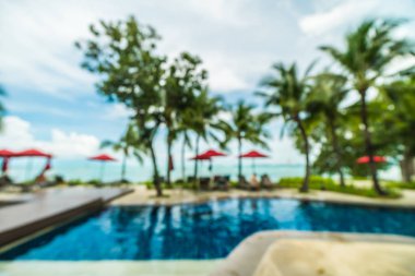 Soyut bulanıklık ve yüzme havuzu seyahat ve tatil için otel ve tatil arka planda defocused