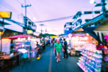 Hua hin gece Pazar sokak için arka plan bulanıklık