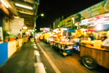 Hua hin gece Pazar sokak için arka plan bulanıklık