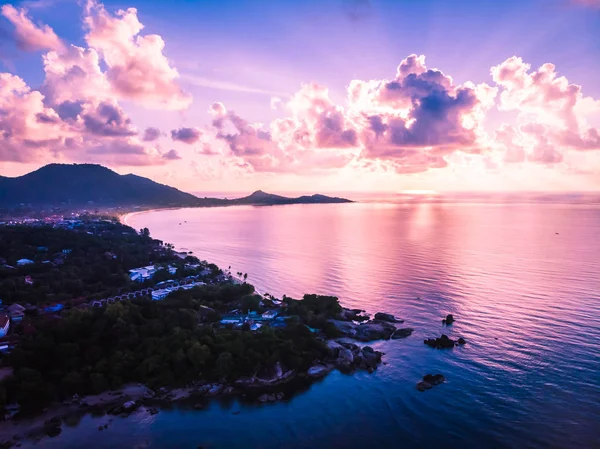 Hermosa Vista Aérea Playa Mar Océano Isla Koh Samui Tailandia — Foto de Stock