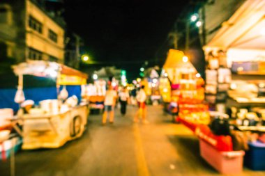 Hua hin gece Pazar sokak için arka plan bulanıklık