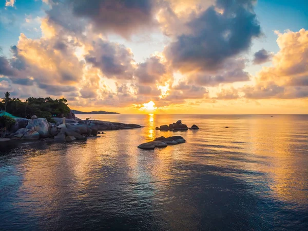 Bella Vista Aerea Della Spiaggia Del Mare Dell Oceano Nell — Foto Stock