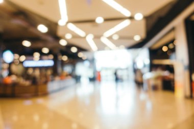 Arkaplan için mağaza içi soyut bulanıklık ve odaklanmış alışveriş merkezi