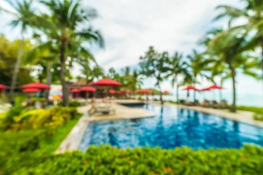 Soyut bulanıklık ve yüzme havuzu seyahat ve tatil için otel ve tatil arka planda defocused