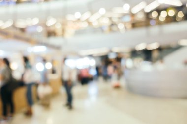 Arkaplan için mağaza içi soyut bulanıklık ve odaklanmış alışveriş merkezi