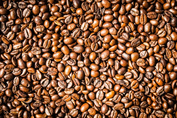 Brown Coffee Beans Textures Surface Background Copy Space Tex — Stock Photo, Image