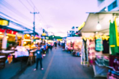 Hua hin gece Pazar sokak için arka plan bulanıklık