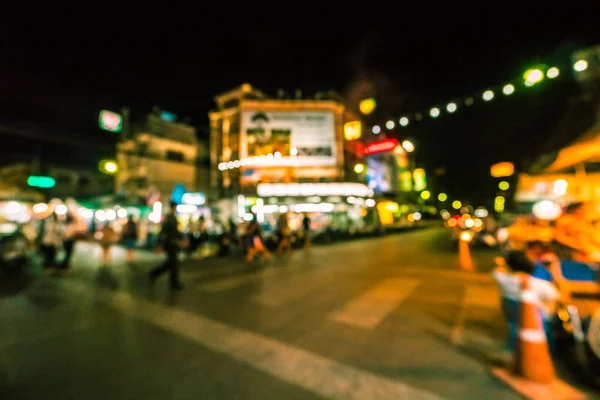 抽象模糊华欣夜市街背景 — 图库照片