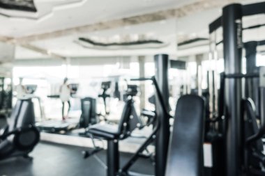 Soyut bulanıklık fitness ekipmanları ve arka plan için spor salonu iç defocused