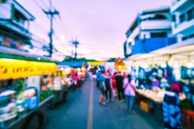 Hua hin gece Pazar sokak için arka plan bulanıklık