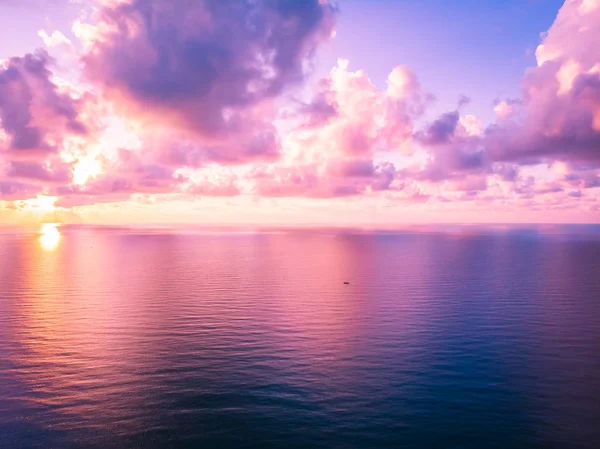 Schöne Luftaufnahme Von Strand Und Meer Oder Ozean Koh Samui — Stockfoto