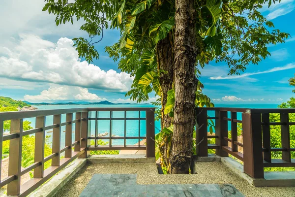 Patio Balcony Chair Beautiful Sea Ocean View Travel Vacation — Stock Photo, Image