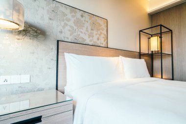 Otel yatak yatak dekorasyon iç beyaz yastık