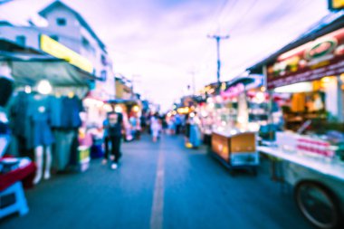Hua hin gece Pazar sokak için arka plan bulanıklık