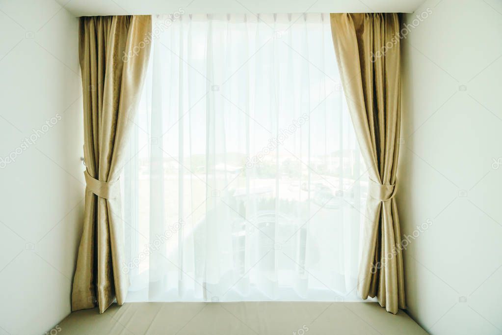 Window with curtain decoration interior of room