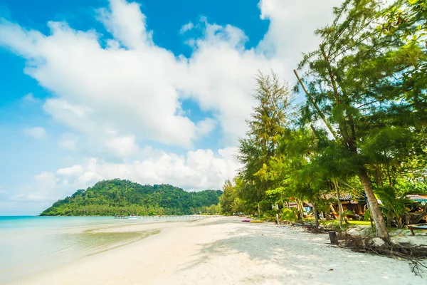 Bela Praia Tropical Mar Com Coqueiro Ilha Paradisíaca Para Viagens — Fotografia de Stock