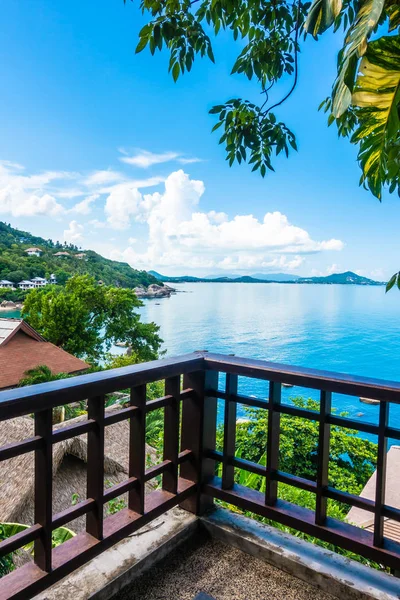 Terras Balkon Met Zee Oceaan Het Paradise Island Voor Reizen — Stockfoto