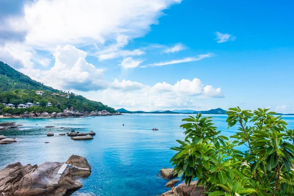 Hermosa Vista Aérea Mar Océano Isla Samui Tailandia Para Vacaciones — Foto de Stock