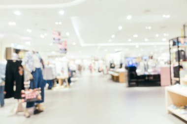 Arkaplan için mağaza içindeki soyut bulanıklık ve odaklanmış alışveriş merkezleri