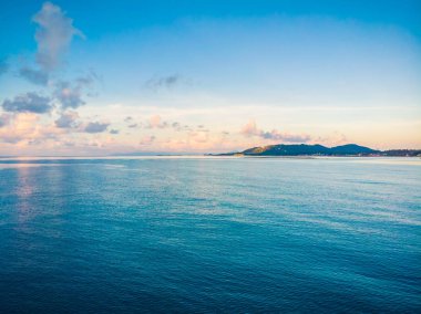 Plaj ve deniz ya da okyanus koh samui Adası Tayland seyahat ve tatil için güzel havadan görünümü