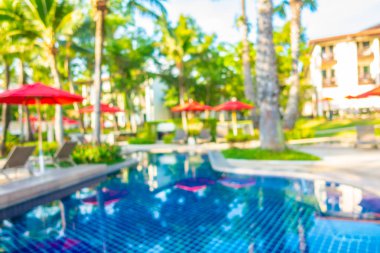 Soyut bulanıklık ve ufuk güzel açık yüzme havuzunda otel ve tatil seyahat ve tatil için