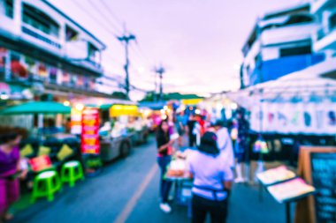 Hua hin gece Pazar sokak için arka plan bulanıklık