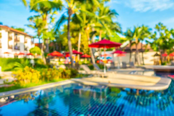 Abstract Blur Defocused Beautiful Outdoor Swimming Pool Hotel Resort Travel — Stock Photo, Image