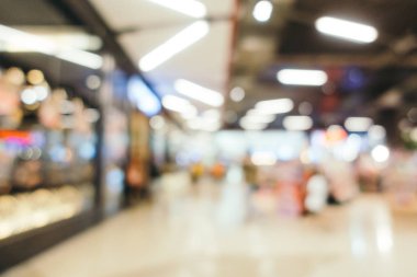 Arkaplan için mağaza içi soyut bulanıklık ve odaklanmış alışveriş merkezi