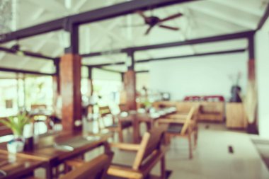 Soyut bulanıklık ve ufuk restoran ve kafe iç arka plan - Vintage filtre için