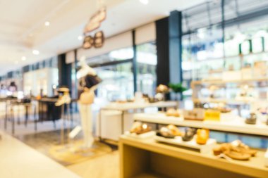 Bulanıklık bokeh ve ufuk alışveriş merkezi Mağazası iç arka planı için