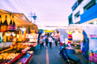 Hua hin gece Pazar sokak için arka plan bulanıklık