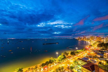 Pattaya City Tayland gece güzel mimari