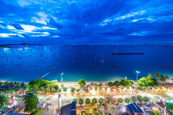 Hermosa Arquitectura Ciudad Pattaya Tailandia Por Noche — Foto de Stock