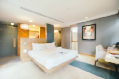 Soyut bulanıklık ve ufuk yatak odası iç otelin arka planı için