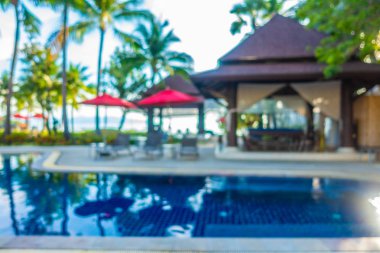 Soyut bulanıklık ve ufuk güzel açık yüzme havuzunda otel ve tatil seyahat ve tatil için