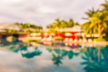 Soyut bulanıklık ve ufuk güzel açık yüzme havuzunda otel ve tatil seyahat ve tatil için