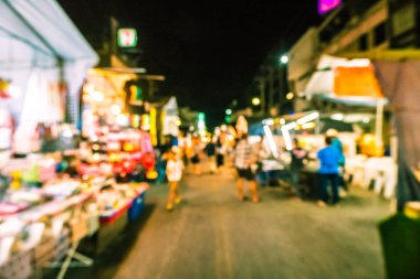 Hua hin gece Pazar sokak için arka plan bulanıklık