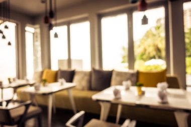 Soyut bulanıklık ve ufuk restoran ve kafe iç arka planı için