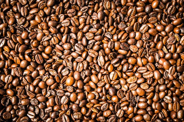 Brown Coffee Beans Textures Surface Background Copy Space Tex — Stock Photo, Image